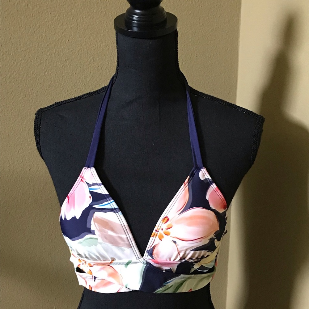 KONA SOL floral bikini top.  Size XS NWT